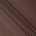 Chocolate brown chevron mirror embroidered synthetic blended viscose fabric, 110 Cms, India-D23822