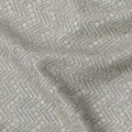 Silver grey chevron mirror embroidered synthetic blended viscose fabric, 110 Cms, India-D23823