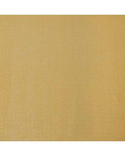 Sunshine yellow chevron mirror embroidered synthetic blended viscose fabric, 110 Cms, India-D23825