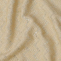 Champagne beige chevron mirror embroidered synthetic blended viscose fabric, 110 Cms, India-D23826