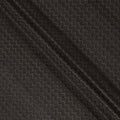Charcoal black chevron mirror embroidered synthetic blended viscose fabric, 110 Cms, India-D23827