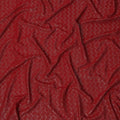 Crimson red chevron mirror embroidered synthetic blended viscose fabric, 110 Cms, India-D23828