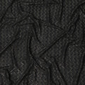 Jet black chevron mirror embroidered synthetic blended viscose fabric, 110 Cms, India-D23830