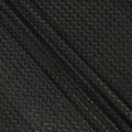 Jet black chevron mirror embroidered synthetic blended viscose fabric, 110 Cms, India-D23830