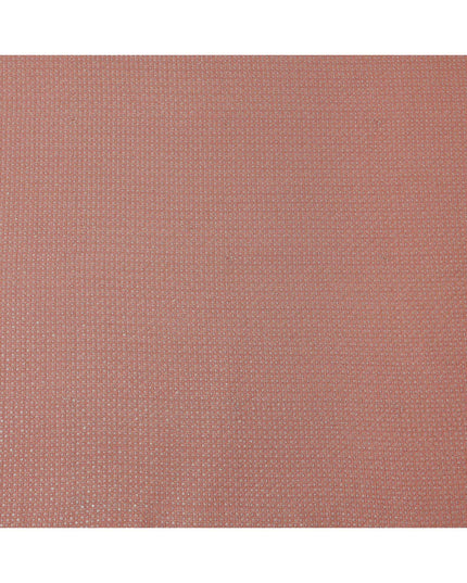 Dusty rose pink square floral mirror embroidered synthetic blended viscose fabric, 110 Cms, India-D23836