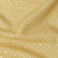 Sunshine yellow square floral mirror embroidered synthetic blended viscose fabric, 110 Cms, India-D23837