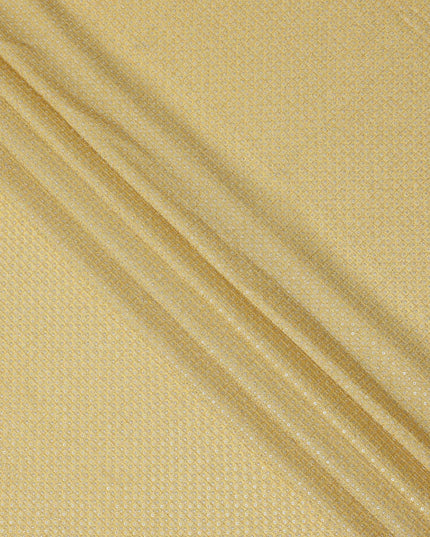 Sunshine yellow square floral mirror embroidered synthetic blended viscose fabric, 110 Cms, India-D23837