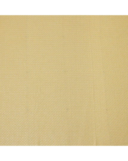 Sunshine yellow square floral mirror embroidered synthetic blended viscose fabric, 110 Cms, India-D23837