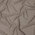 Taupe brown square floral mirror embroidered synthetic blended viscose fabric, 110 Cms, India-D23840