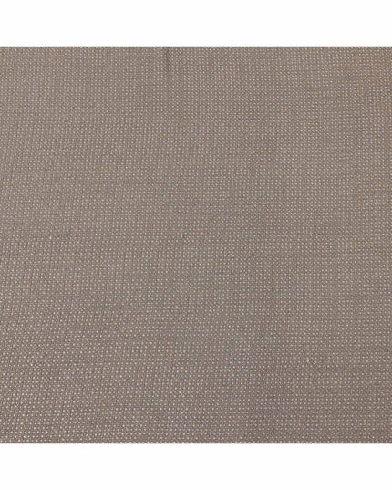 Taupe brown square floral mirror embroidered synthetic blended viscose fabric, 110 Cms, India-D23840