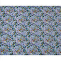 قماش فيسكوز أزرق لافندر أساسي بطبعة زهور وأوراق بألوان مائية متعددة، 110 سم، الهند - D23852