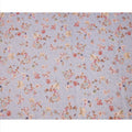 Lavender cotton voile fabric with pastel floral print and delicate thread embroidery, 110 Cms, India-D23853