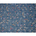 قماش فوال قطني أزرق دينم مع تطريز زهري متناسق وطبعة زهرية باستيلية متعددة الألوان، 110 سم، الهند-D23857