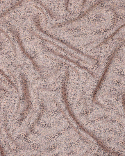 Dusty peach cotton voile fabric with micro abstract digital dot print, 110 Cms, India-D23858