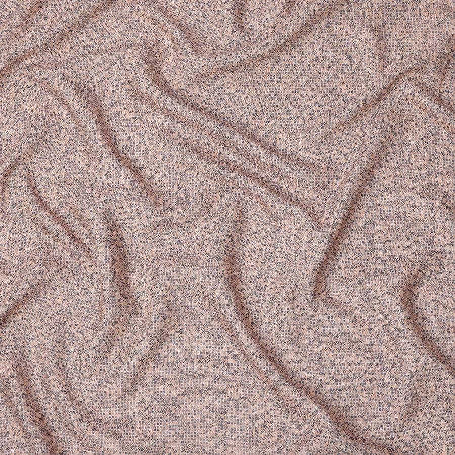 Dusty peach cotton voile fabric with micro abstract digital dot print, 110 Cms, India-D23858