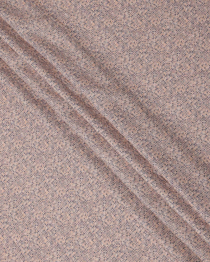 Dusty peach cotton voile fabric with micro abstract digital dot print, 110 Cms, India-D23858