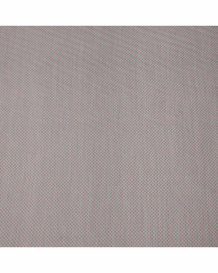 قماش فوال قطني رمادي بطبعة زهور عرقية صغيرة باللونين الأحمر والأبيض، 110 سم، الهند - D23861