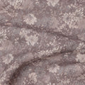 Dusty mauve cotton voile fabric with ivory floral print and vintage-inspired detailing, 110 Cms, India-D23862