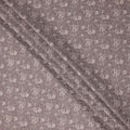 Dusty mauve cotton voile fabric with ivory floral print and vintage-inspired detailing, 110 Cms, India-D23862