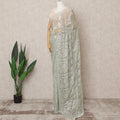 Mint Green Premium Metallic Chantilly Lace Saree with Stone Work, 5.5 Meters Length, 110 Cms Width, Made in France-D23867