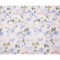 White Base Lilac Blue and Soft Pink Watercolor Floral Printed Pure Silk Chiffon Fabric, 110 Cms Width, Made in South Korea-D23995