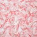 White Base Coral Pink and Blush Watercolor Floral Printed Pure Silk Chiffon Fabric, 110 Cms Width, Made in South Korea-D24001 - Regal Fabrics