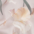 Dusty Lilac Base Peach and Ivory Floral Vine Printed Pure Silk Chiffon Fabric, 110 Cms Width, Made in South Korea-D24003