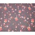 Dusty Mauve Base Coral and Peach Iris Floral Printed Pure Silk Chiffon Fabric, 110 Cms Width, Made in South Korea-D24005
