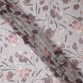 Dusty Lilac Base Mauve and Cream Floral Printed Pure Silk Chiffon Fabric, 110 Cms Width, Made in South Korea
-D24006