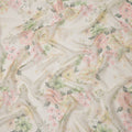 Ivory Base Soft Pastel Oversized Floral Printed Pure Silk Chiffon Fabric, 110 Cms Width, Made in South Korea-D24011