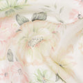 Ivory Base Soft Pastel Oversized Floral Printed Pure Silk Chiffon Fabric, 110 Cms Width, Made in South Korea-D24011
