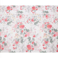 White Base Crimson Rose & Leaf Cluster Printed Pure Silk Chiffon Fabric, 110 Cms Width, Made in South Korea-D24015