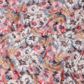 Multicolor Base Abstract Floral Burst Printed Pure Silk Crepe Fabric, 110 Cms Width, Made in India-D24017