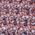 Brick Red and Navy Multicolor Camouflage-Inspired Printed Pure Silk Crepe Fabric, 110 Cms Width, Made in India-D24019