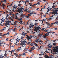 Brick Red and Navy Multicolor Camouflage-Inspired Printed Pure Silk Crepe Fabric, 110 Cms Width, Made in India-D24019