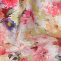 Multicolor Bright Floral Garden Printed Pure Silk Crepe Fabric, 110 Cms Width, Made in India-D24020