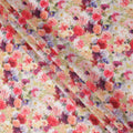 Multicolor Bright Floral Garden Printed Pure Silk Crepe Fabric, 110 Cms Width, Made in India-D24020