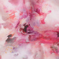 Pink and Fuchsia Watercolor Floral Printed Pure Silk Crepe Fabric, 110 Cms Width, Made in India-D24021