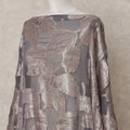 Smokey Grey Somali Chiffon Dirac with Metallic Leaf Lurex Design, 3.5 Mtrs, Width 140 Cms, Made in South Korea-D24029 - Regal Fabrics