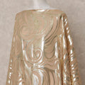 Golden Beige Somali Chiffon Dirac with Metallic Swirl Lurex Design, 3.5 Mtrs, Width 140 Cms, Made in South Korea-D24032