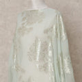 Pistachio Green Somali Chiffon Dirac with Floral Metallic Lurex Design, 3.5 Mtrs, Width 140 Cms, Made in South Korea-D24035 - Regal Fabrics
