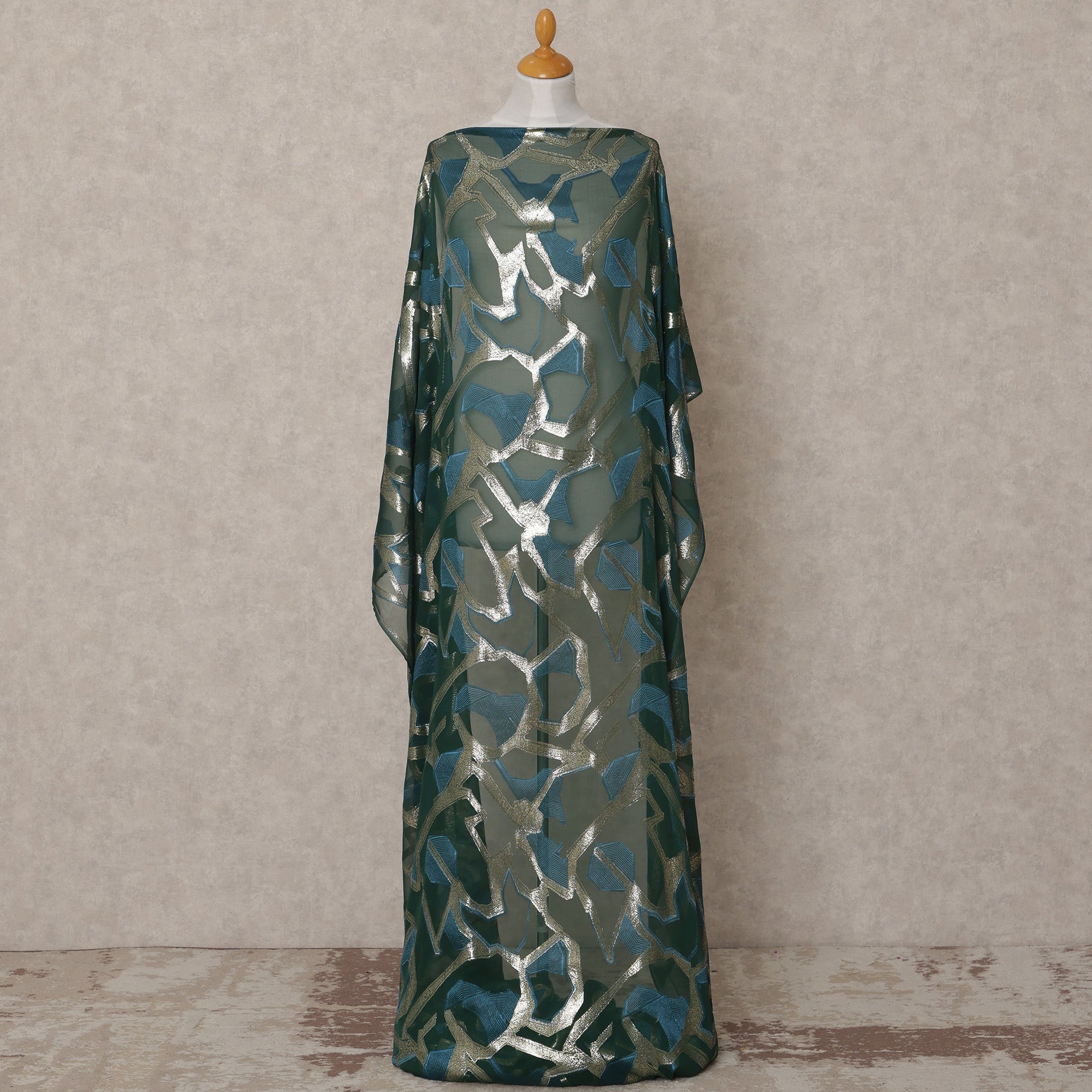 Emerald Green Somali Chiffon Dirac with Lurex – Buy Online – Regal Fabrics