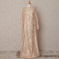 Blush Pink Somali Chiffon Dirac with Gold Floral Metallic Lurex Design, 3.5 Mtrs, Width 140 Cms, Made in South Korea-D24042