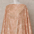 Peach Somali Chiffon Dirac with Gold Floral Metallic Lurex Design, 3.5 Mtrs, Width 140 Cms, Made in South Korea-D24043 Regal Fabrics