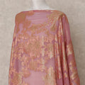 Dusty Rose Somali Silk Chiffon Dirac with Golden Floral Lurex, 3.5 Mtrs, Width 140 Cms, Made in South Korea-D24053 Regal Fabrics