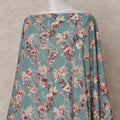 Teal Blue Somali Cotton Voile Printed Dirac Fabric with Floral Motifs, 3.5 Mtrs, Width 140 Cms, Made in India-D24055 Regal Fabrics