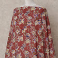 Maroon Somali Cotton Voile Printed Dirac Fabric with Multicolor Floral Design, 3.5 Mtrs, Width 140 Cms, Made in India-D24060