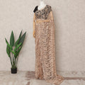 Nude Peach Premium French 2Tone Chantilly Saree Lace Fabric, Approx. 5.5 Mtrs, Width 110 Cms, Made in France-D24065 Regal Fabrics