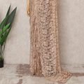 Nude Peach Premium French 2Tone Chantilly Saree Lace Fabric, Approx. 5.5 Mtrs, Width 110 Cms, Made in France-D24065 Regal Fabrics