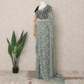Sage Green Premium French 2Tone Chantilly Saree Lace Fabric, Approx. 5.5 Mtrs, Width 110 Cms, Made in France-D24070 Regal Fabrics